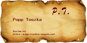 Popp Toszka névjegykártya